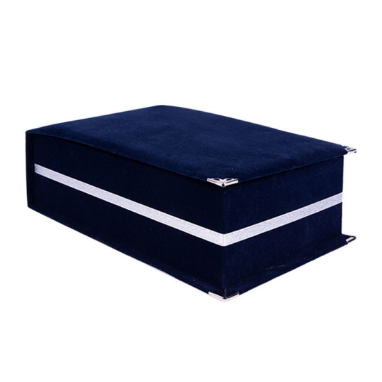 Kadife Kristal Plaket Kutusu Lacivert 17x25cm